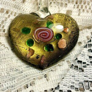 Heart Shaped Glass Pendant